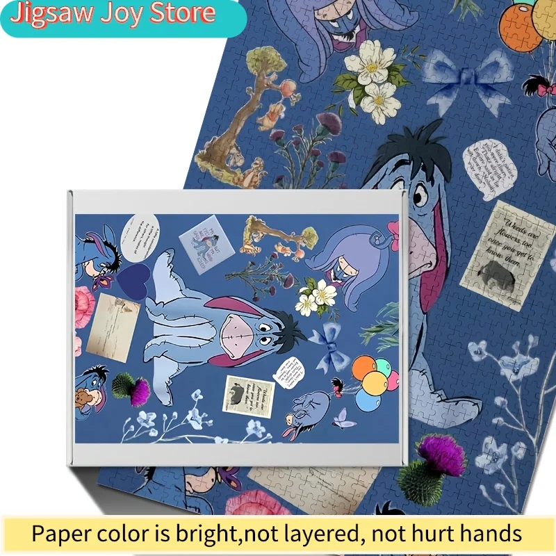 

1000 шт. тематических товаров Disney с изображением Винни-Пуха | Плакат и головоломка «Ослик Эрл», для продвинутых игроков, подходит для взрослых, для домашнего использования