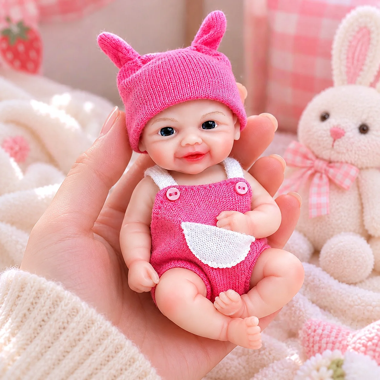 

Lovely 6 inch Mini Full Body Soft Silicone Realistic Bebe Doll Vivienne Super Cute Girl Doll High Quality As Daughter' Gift