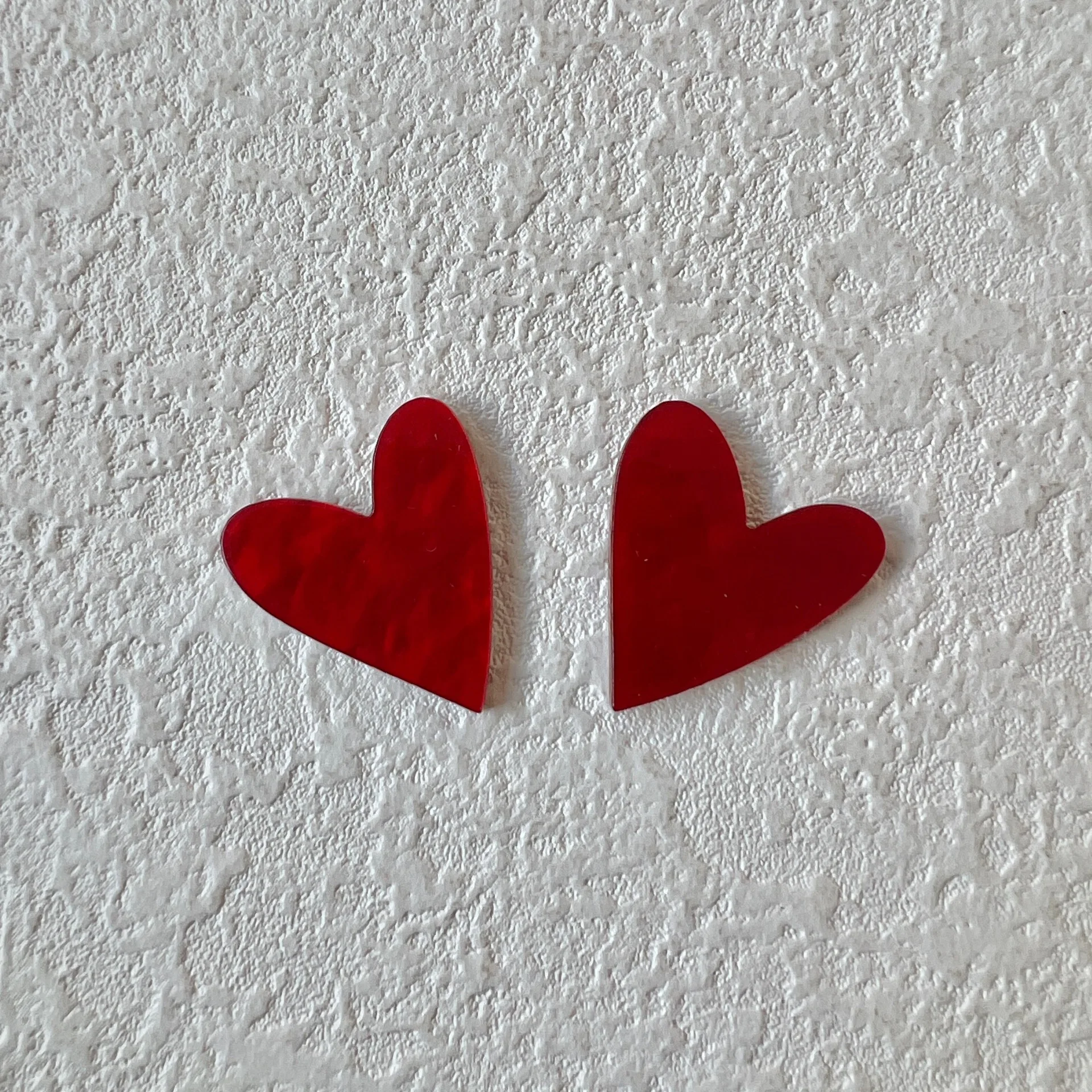 10pcs Love Heart Acrylic Patch Flat Back Resin Cabochons Diy Phone Case Hair Clips Accessories Jewelry Findings Decorations