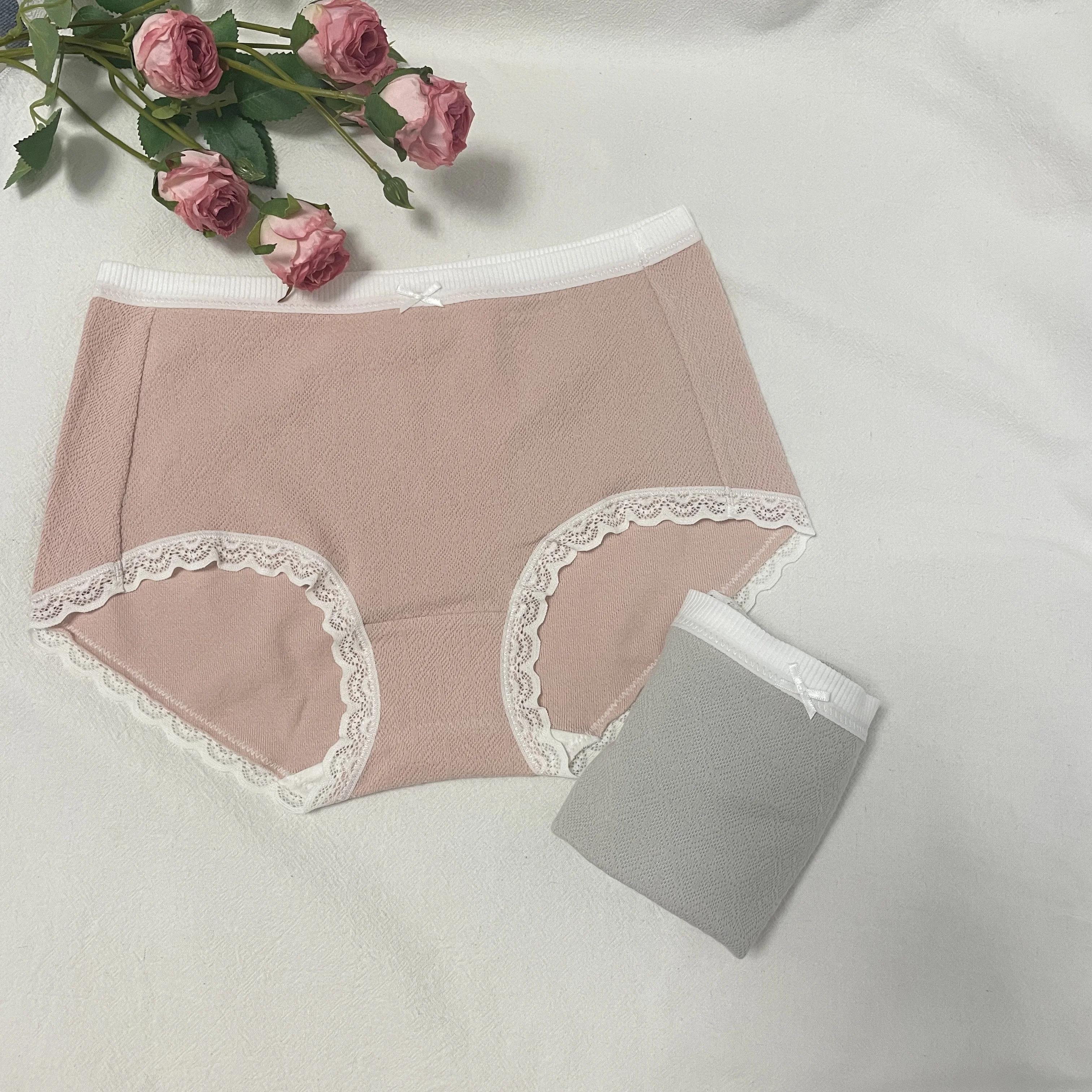 Iozey comfortable soft briefs Bottom Cotton antibacterial women's panties 2PCS/set Shaper Panties Sexy panties Solid color