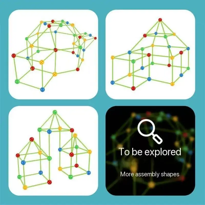 التعليمية DIY الأطفال داخلي الإبداعية البناء قلعة اللعب مجموعة الخيام بناء اللعب منازل الاطفال DIY خيمة اللعب #6