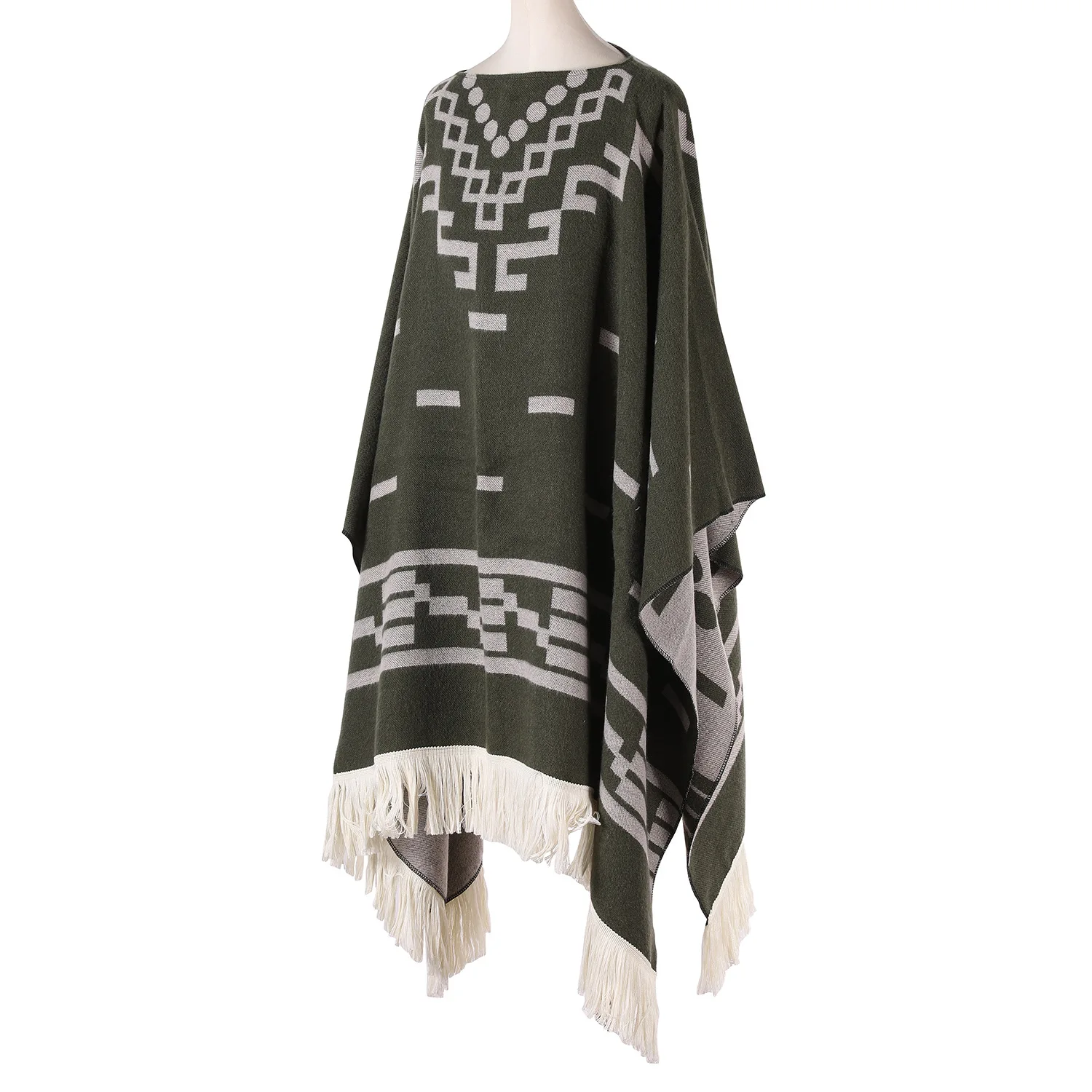 

Faionable Warm Woolen Tassel Overhead Cowl Ne Wrap Versatile Large Size Scarf European Sle Winter to Spring Season
