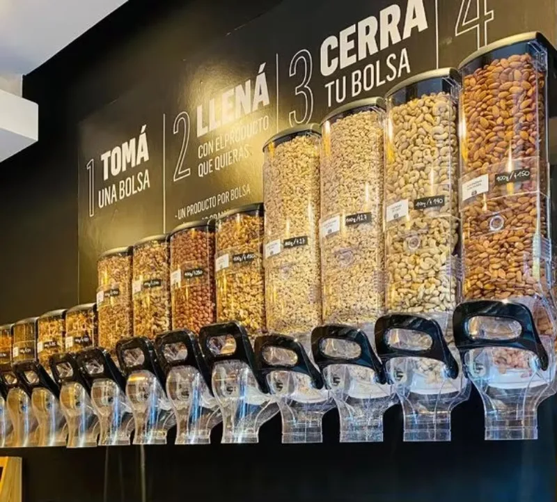 Food Grade  Wall Mounted Gravity Silo Grain Bulk Food Coffee Bean Snack Dispenser Professional