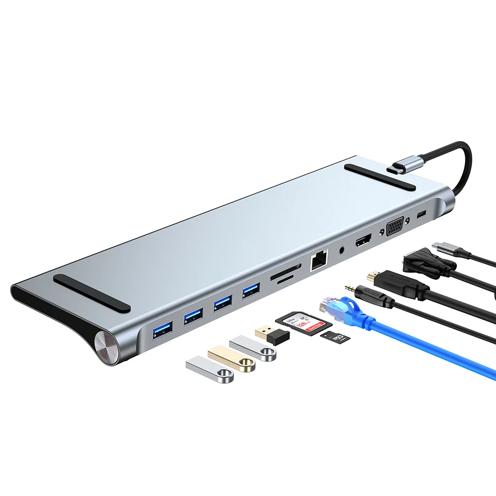 

11 in 1 USB C Hub Docking Station Support More Stable Network Connection Factory Wholesale Cheap Price