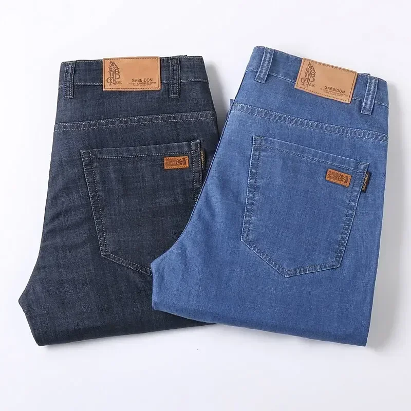 Lente Zomer Nieuw Les Aires Zachte Lyocell Stof Casual Wijde Losse Lading Heren Jeans Denim Homme Sexy Broek