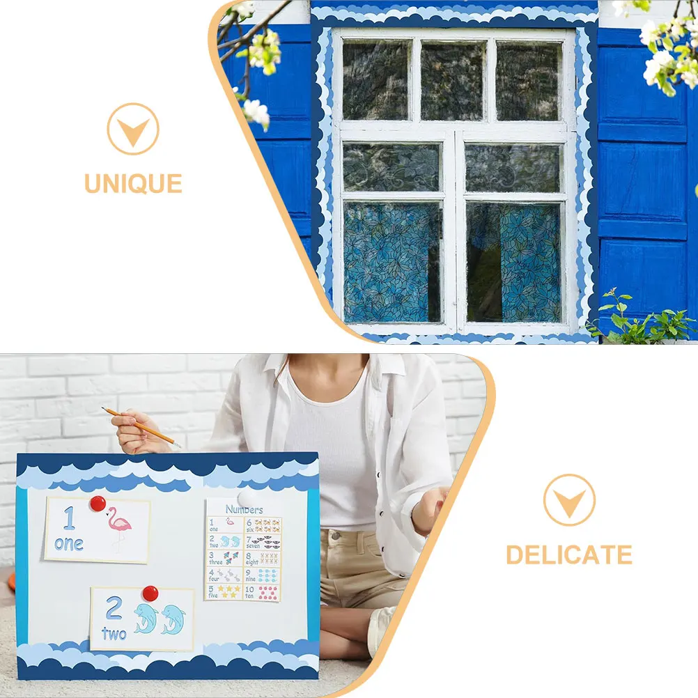 

Cloud Border Sticker Bulletin Board Sky Borders Paper Chalkboard Strips Blackboard