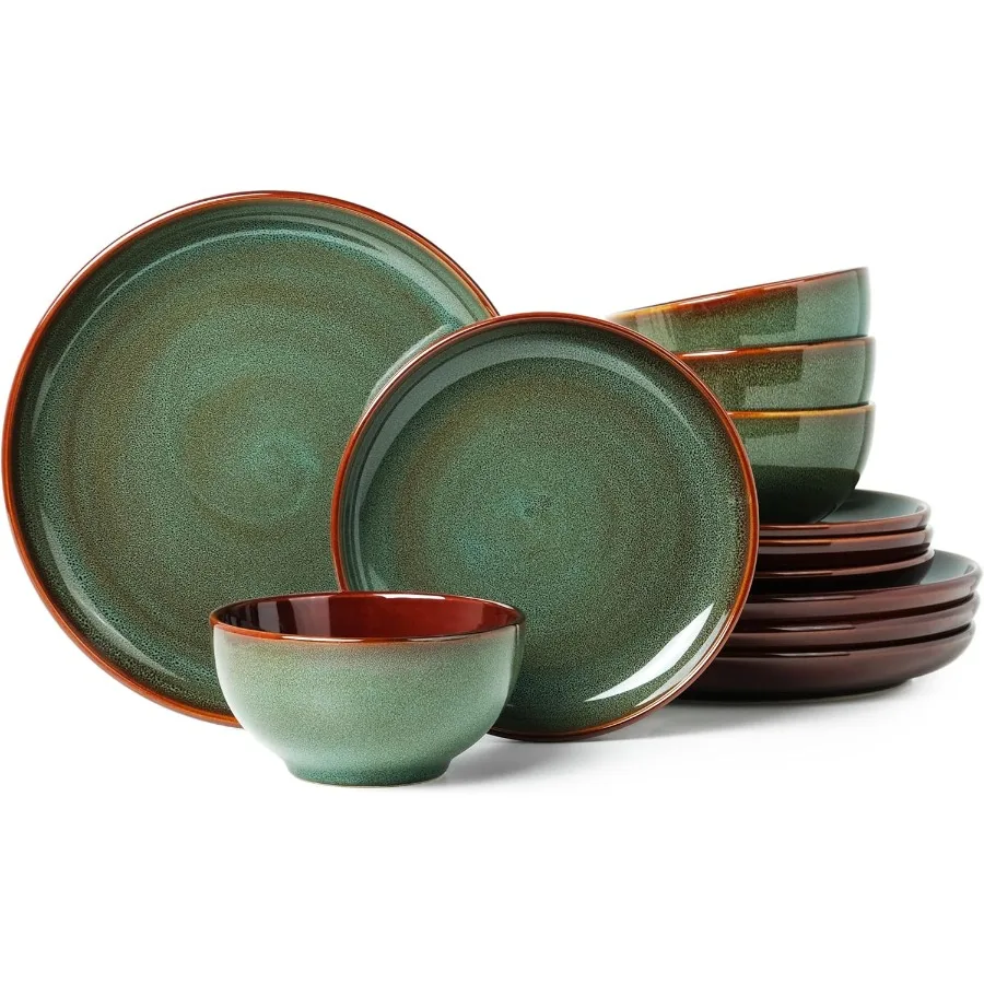 

Stoneware Dinnerware Sets Ceramic Plates and Bowls Set Microwave and Dishwasher Safe Kitchen Dishes Modern Dinner Salad Plates