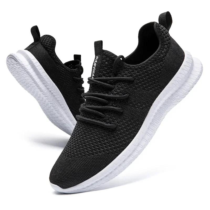 Fujeak-Zapatillas de correr ultraligeras para hombre, zapatos informales de malla transpirable, antideslizantes, de color sólido, a la moda, talla