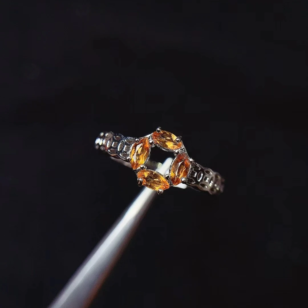 KJJEAXCMY Natural Colorful sapphire Ring S925 silver , electroplated locking color process, high clarity Full of luster