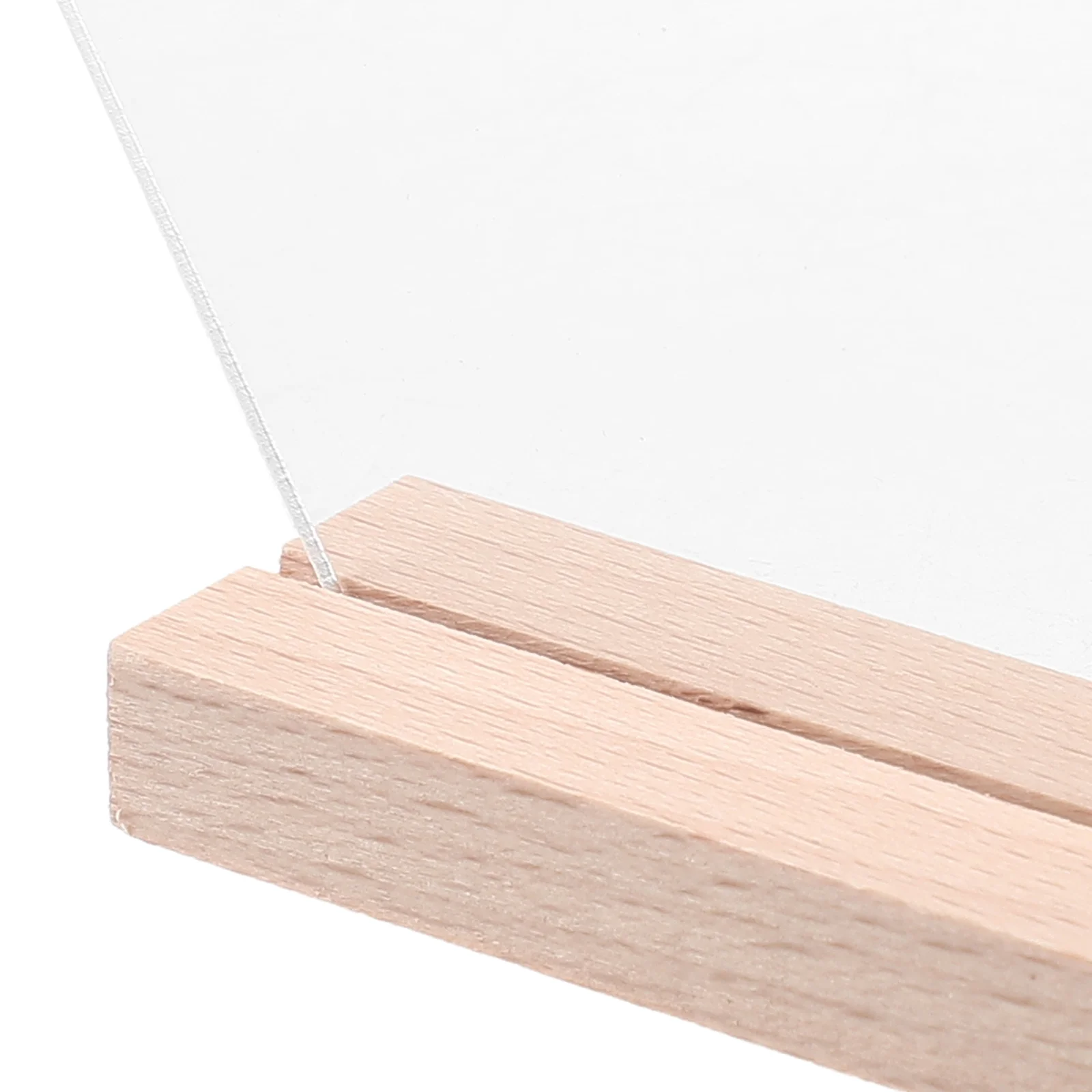 

4pcs Clear Blank Acrylic Table Sign Wood Base Reusable Write On Board For Wedding Reserved Seating Signs Table Number Holder