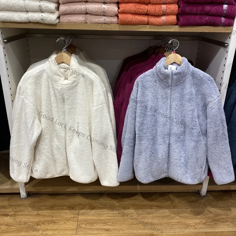 

2026 Autumn Winter Women's Long Velvet Fleece Zipper Sleeve Coat Warm Coral Fleece Jacket Full Length Outerwear Comfortable Coat