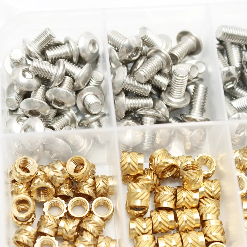 M3 M4 M2.5 M2 304 Stainless Steel Screw Brass Heat Set Insert Nuts Hot Melt Embedded Threaded Insertion Nut for Plastic 3d Print