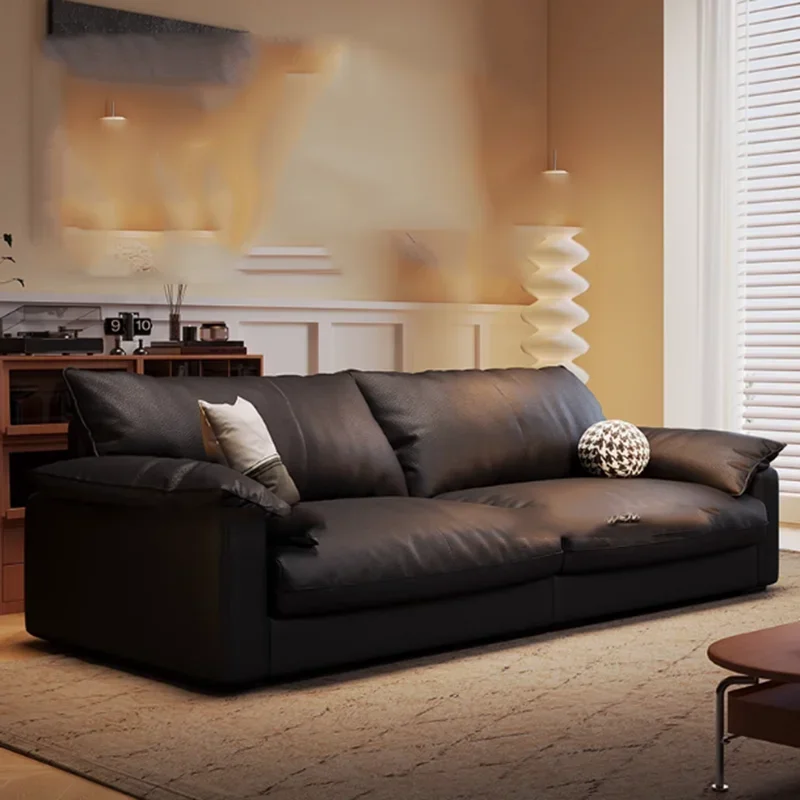 

Designer European Living Room Sofas Luxury Black Modern Armchair Sofas Lounges Leather Nordic Replica Divano Trendy Furniture