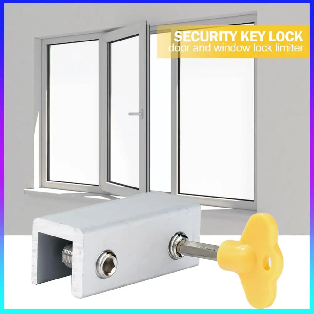 Kids Pets Anti-theft Limit Door Lock Adjustable Window Lock Stopper Safety Locks Door Window Lock Restrictor with Key