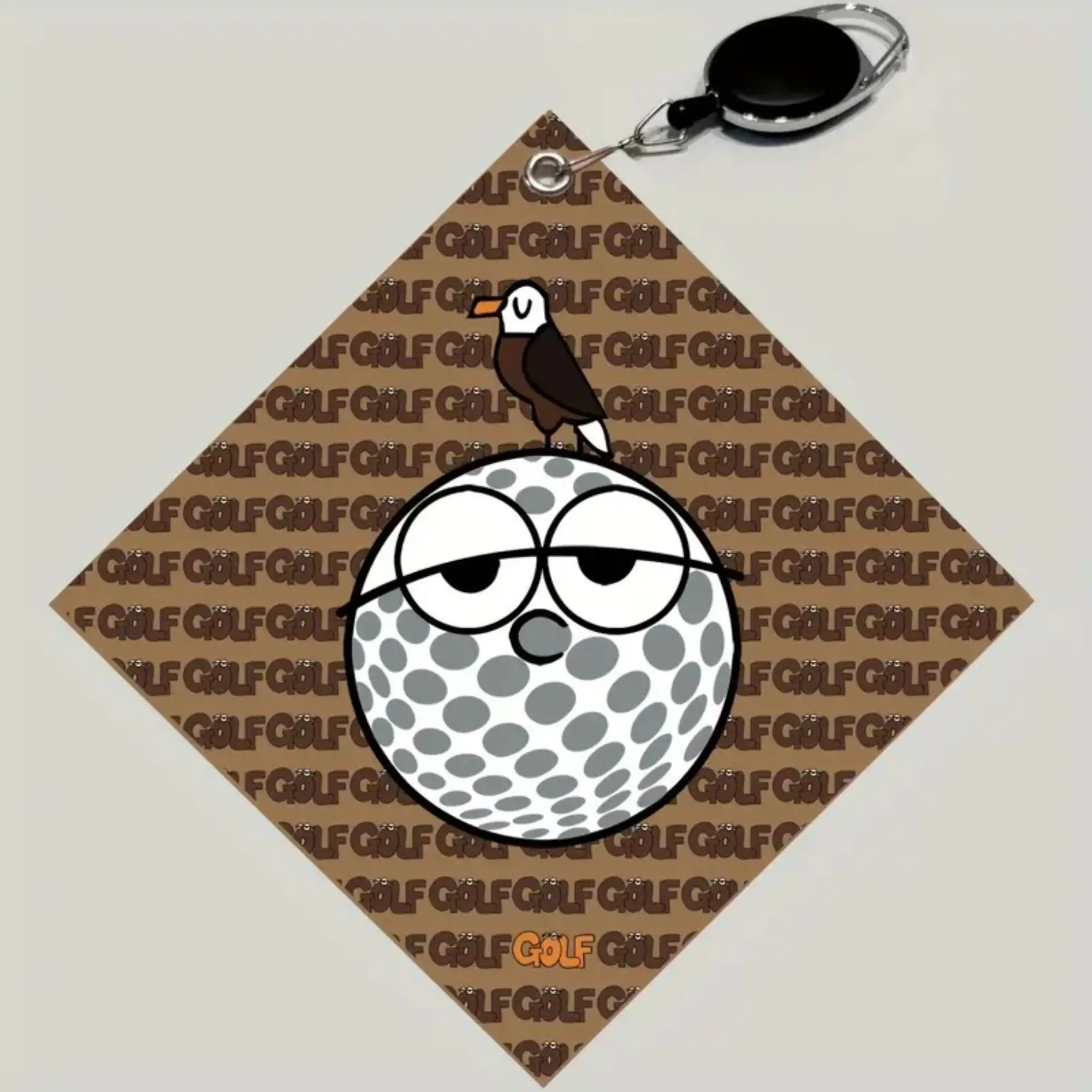 Golden Golf Towel Stylish and Unique, Double-Sided Print, Retractable Hook, Creative Gift for Golf/Picnic/Bowling Enthusiasts