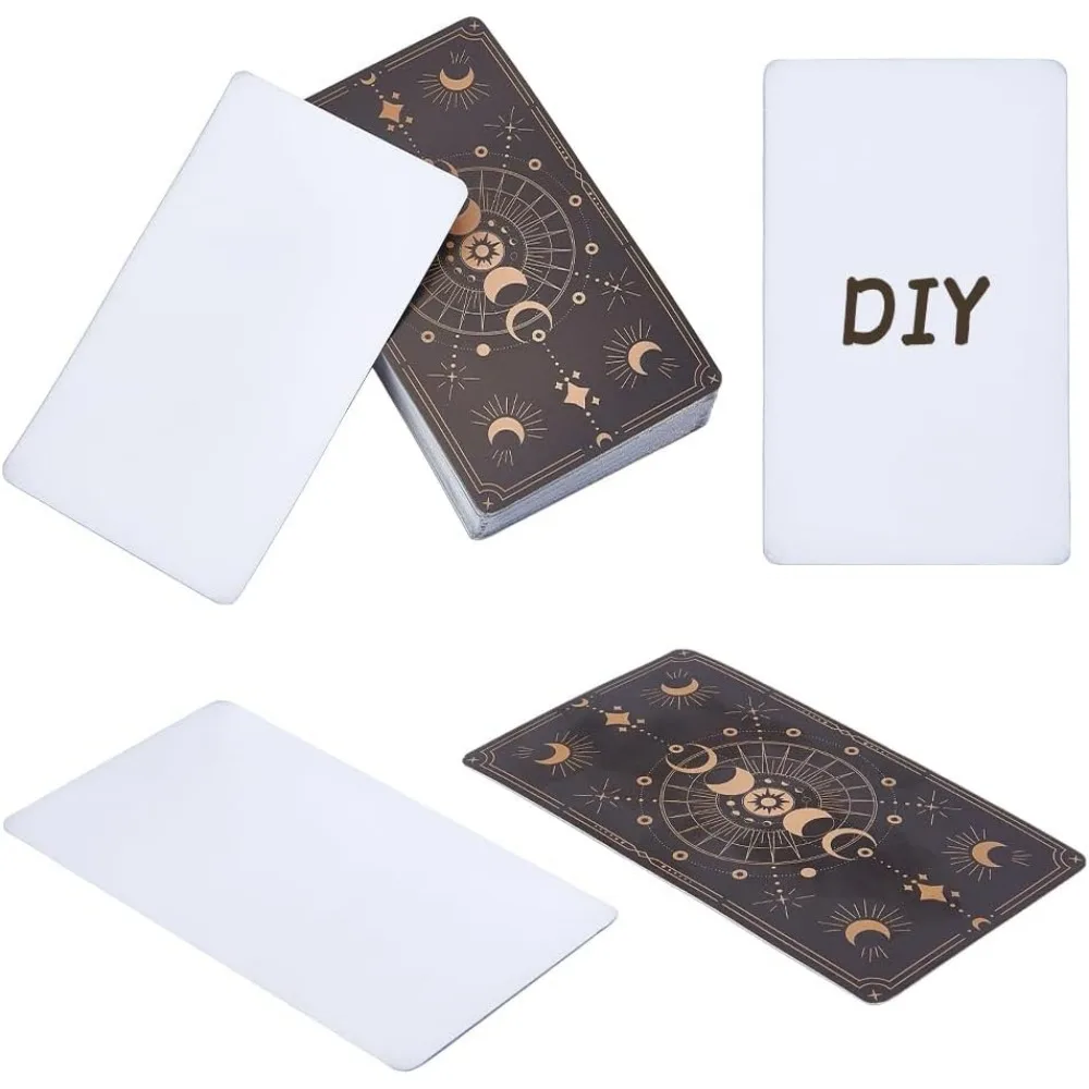 100 Stück leere Tarotkarten mit Design auf der Rückseite, Oracle-Tarotkarten zum Schreiben mit Folien-Design, 2,72 x 4,65 Zoll