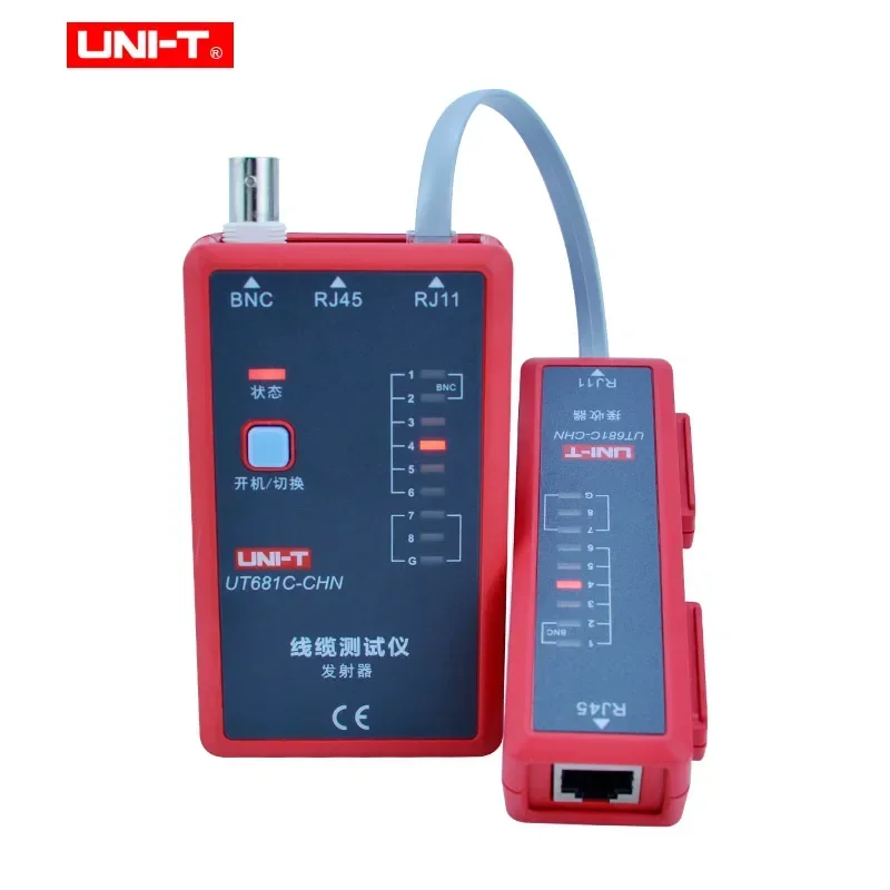 UNI-T Cable Tester Ethernet Circuit Tracker UT681L RJ45 RJ11 LED Status Display BNC Repair Tool