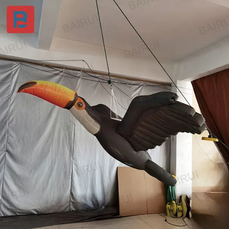 Inflatable beak bird, hanging inflatable black beak bird model, inflatable beak bird