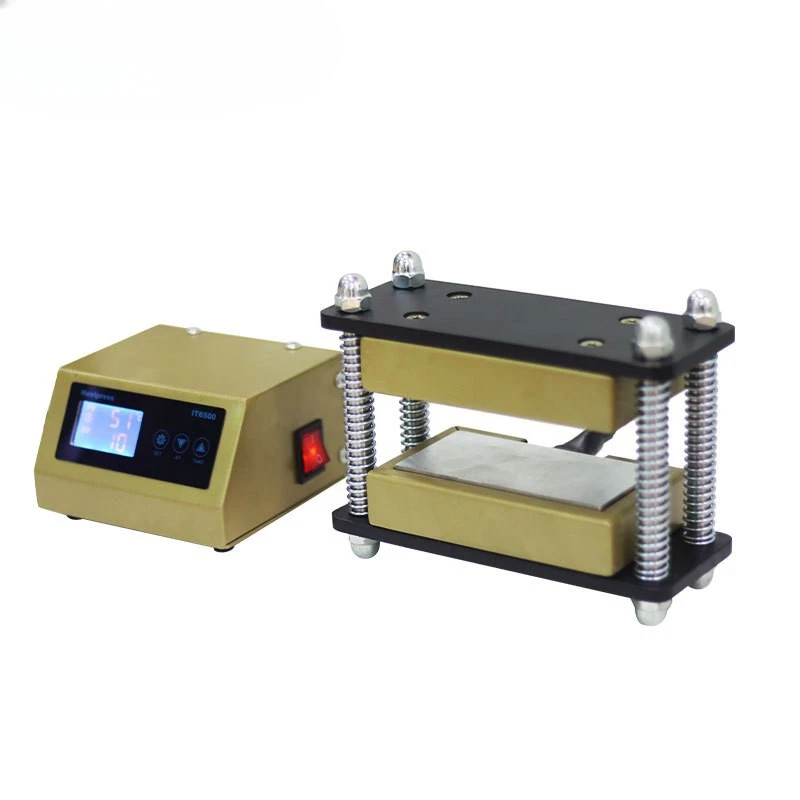 

Convenient small hydraulic upper and lower plate heating machine 6 * 12cm resin pressing machine manual heating