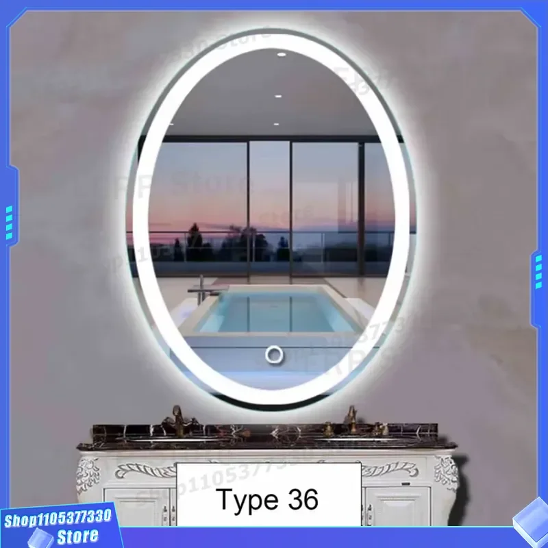Smart Touch LED Bathroom Mirror with Defogging Function Magnifying Makeup Glass for Wall Mount Display Wholesale Home Decor