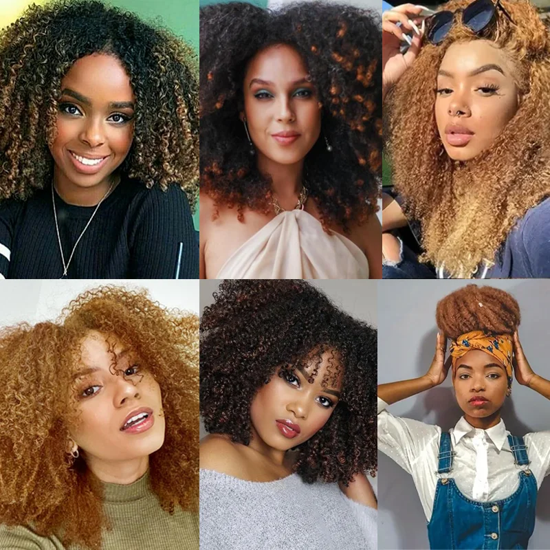 Afro Kinky Twist Hair 6แพ็คPreยืดผมMarley Braidingผมฤดูใบไม้ผลิTwist Crochet Braidsสังเคราะห์ผม(1B)