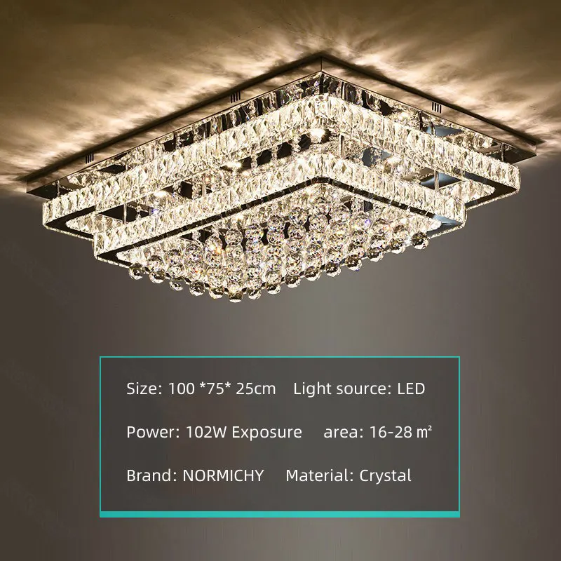 Moderne luxe kristallen LED-kroonluchter voor woonkamer slaapkamer eetkamer keuken plafondlamp zilver chroom afstandsbediening licht