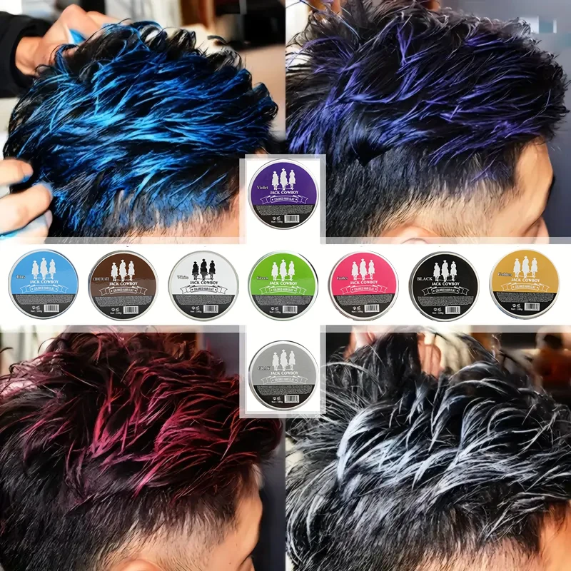 طين صبغ لون الشعر المؤقت ، شمع طين الشعر الملون 9 ألوان شمع لون الشعر للحفلات التنكرية اليومية ، كريم ألوان الشعر DIY للرجال والنساء #3