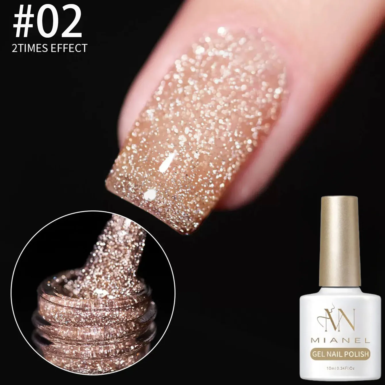 10ML 1PCS Unghie rosse Natale Diamante schiacciato Gel Smalto per unghie Serie Temperamento bianco Colla per unghie schiacciata glitter ad alta densità