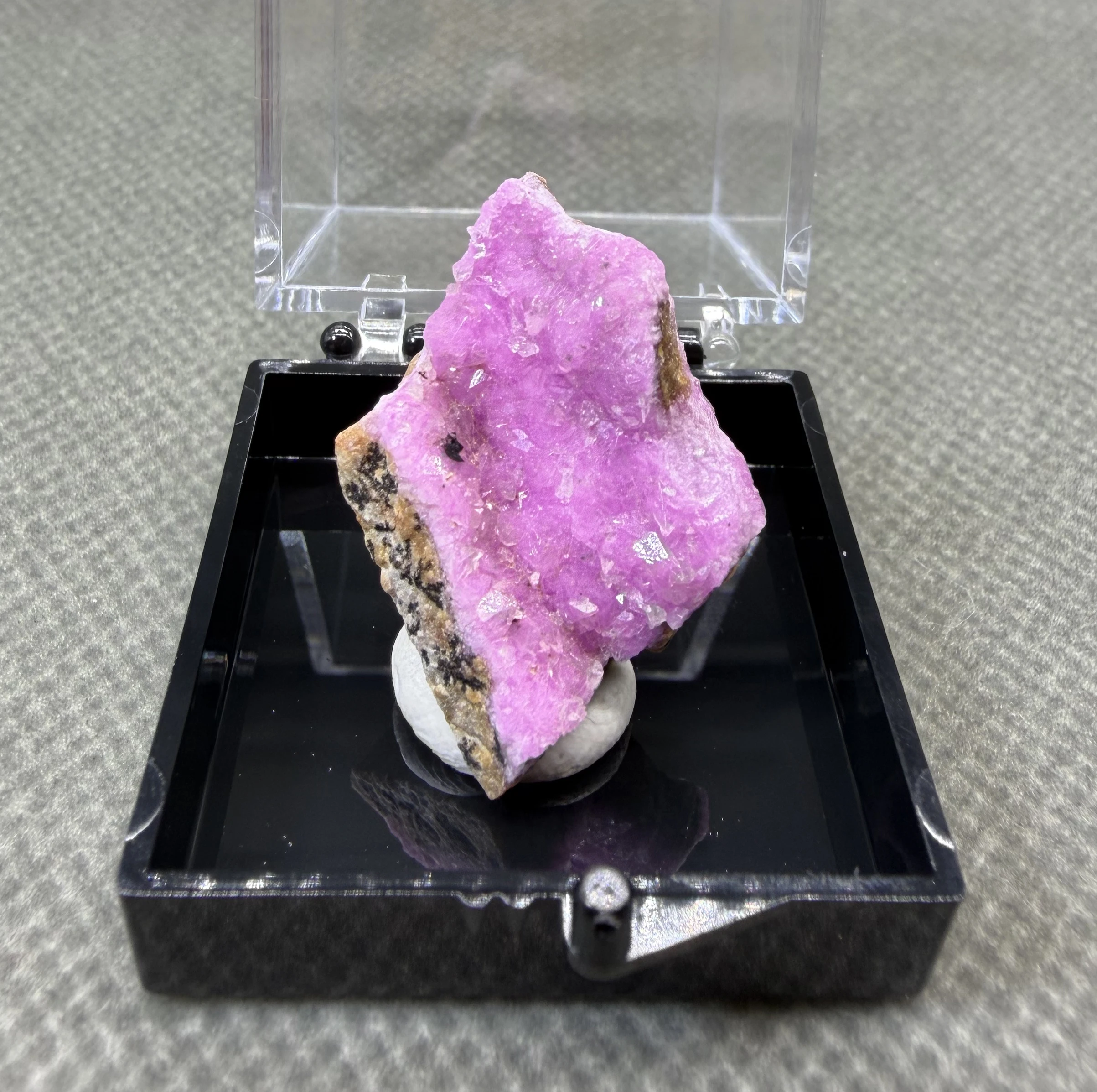 Rare Natural Pink Cobaltocalcite Botryoidal Crystal Cluster Mineral Specimen Collector Grade + box size 3.4 cm