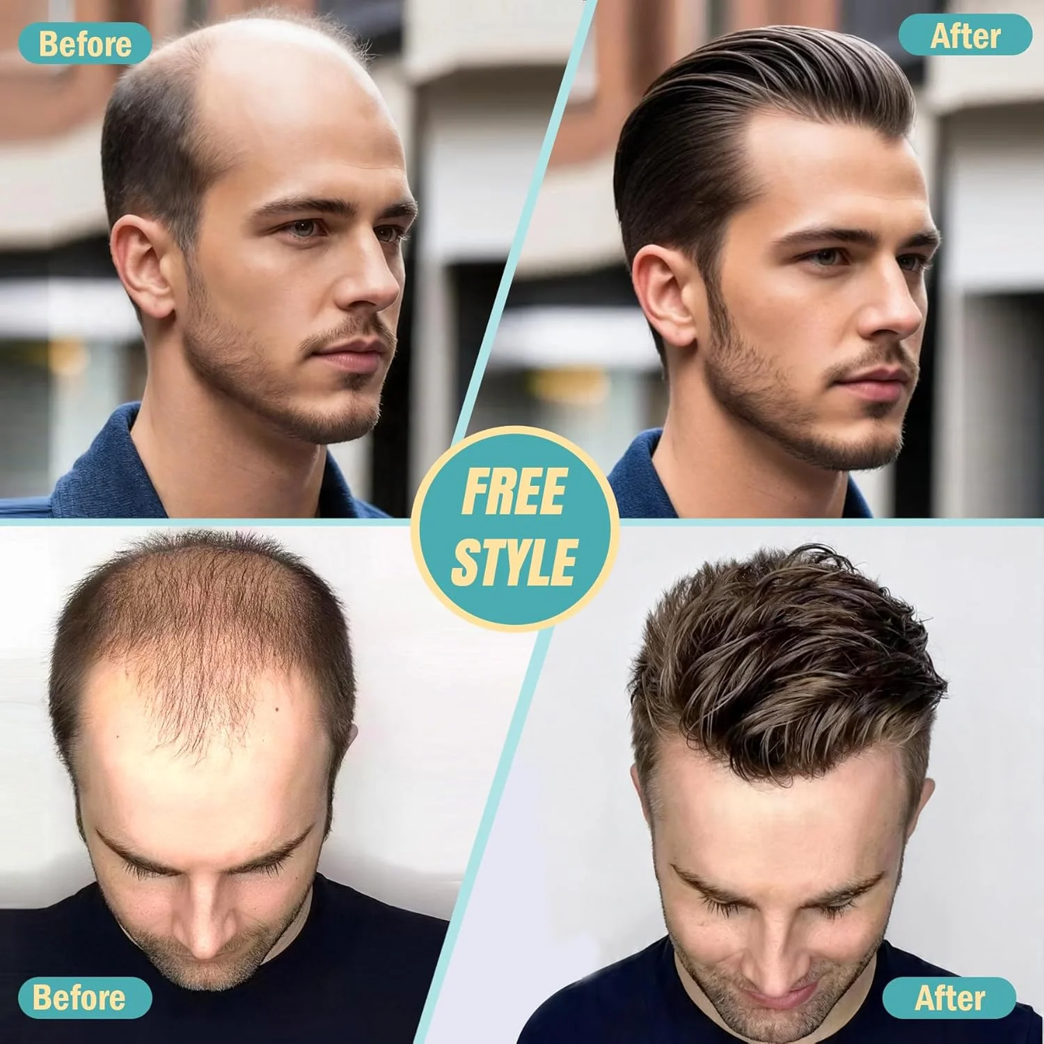 Men's Toupee Hair Ultra-Thin 0.03mm Skin #1B Natural Black Light Medium Density Hair pieces PU Base Size 8x10 Inch 100% Human Hair System for Men Virgin Human Hair V-looped Invisible Hairline Durable Pu Toupee Human Hair Mens Wig view 8