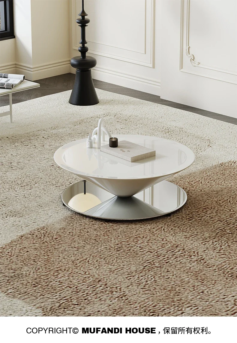 

French Cream Style Conical Suspension Tea Table Simple Modern Living Room Home Retro Coffee Table