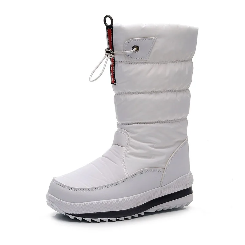 

Winter thick women's snow boots Warm Plush Mid-calf Boots Non slip Waterproof Platform Snow Boot Casual Female White shoes