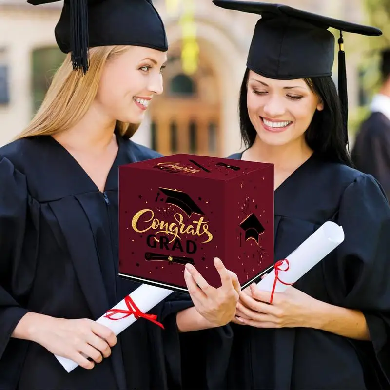 Box For Graduation Cards Doctoral Hats Design Classmate Message Box Graduation Season Message Box 2025 Graduation Decorations