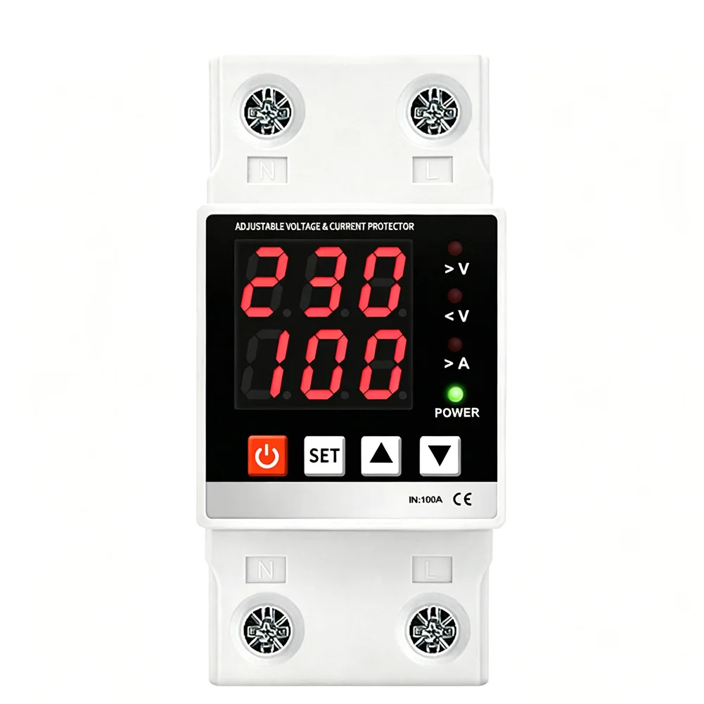 Over/Undervoltage Current Limiter AC220V Self-resetting 100A Voltage And Current Protector For Photovoltaic Applications
