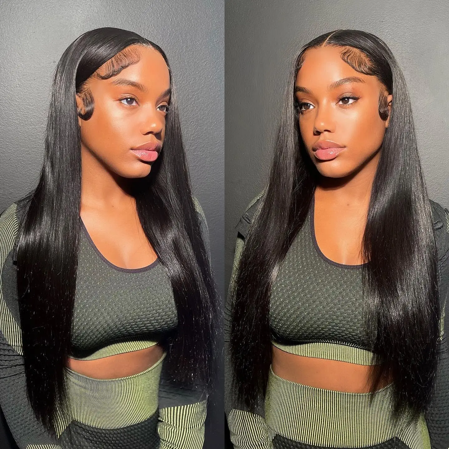 Straight Lace Front Wigs 13x6 HD Lace Front Wigs Human Hair 200 Density HD Pre Plucked with Baby Hair Human Hair Natural Black