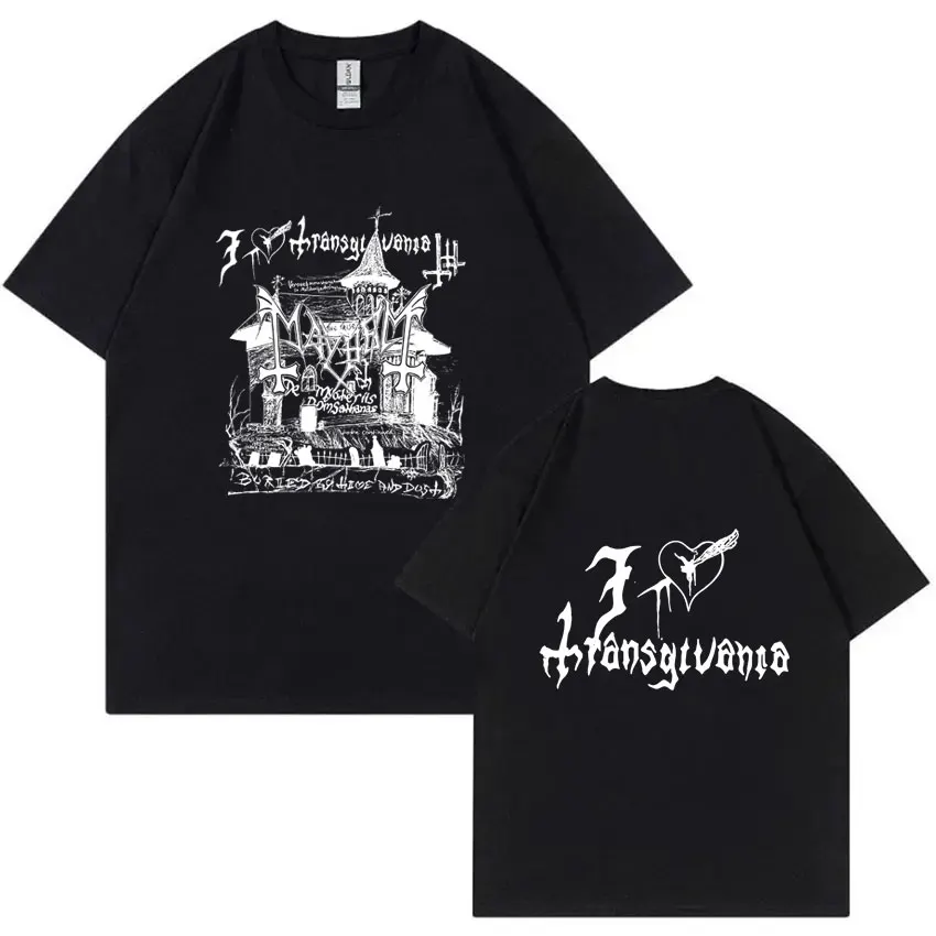 

Rock Band Mayhem Death Black Metal Style T-shirt Men Women Fashion Oversized Crewneck T Shirts Unisex Vintage Gothic Streetwear