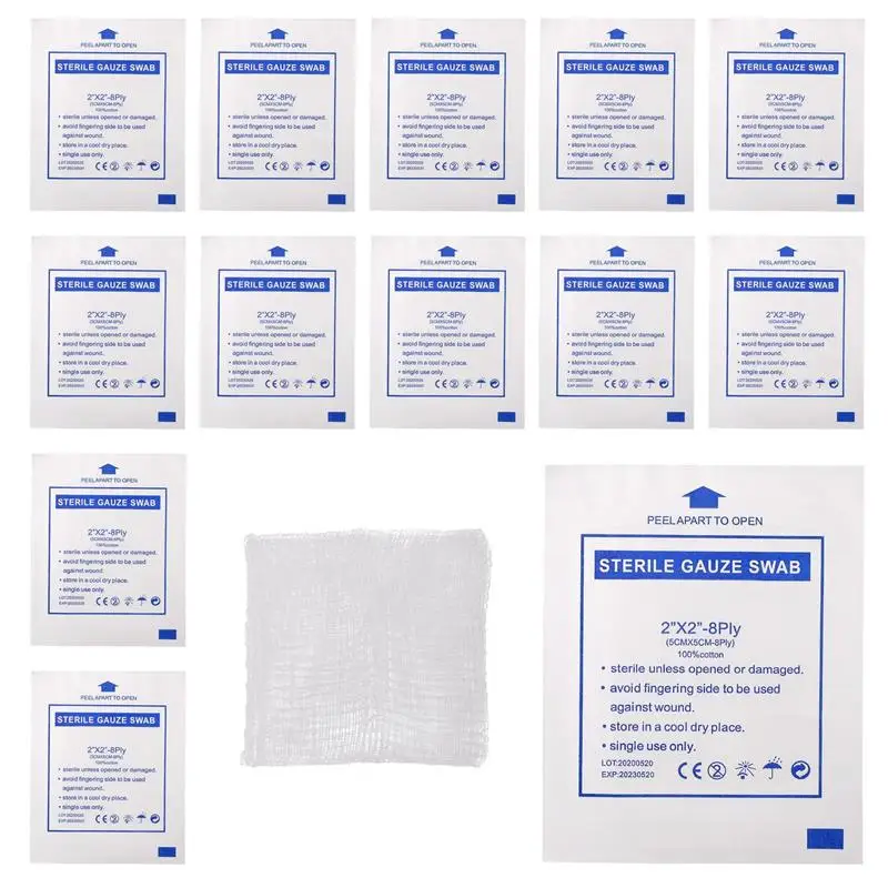 30pcs Sterile Gauze Pads for Wound Dressing Disposable Absorbent Cotton Wound Care Pads First Aid Gauze Swab