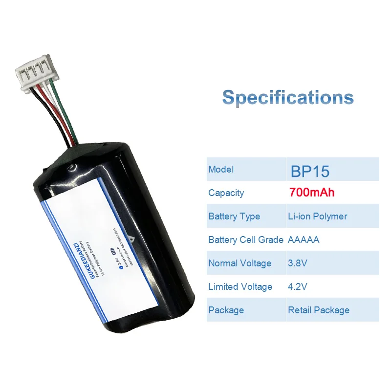 BP15 Battery For VOLVO 31450445 GBQ6E BP15 700mAh High Capacity