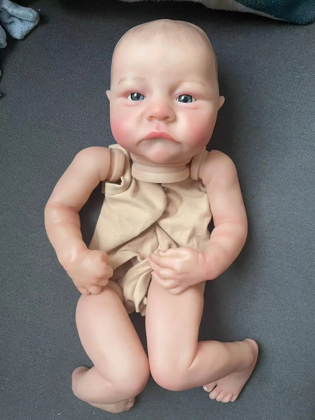 19 بوصة ليفي مستيقظا نابض بالحياة تولد من جديد دمية أطقم طبقات متعددة اللوحة ثلاثية الأبعاد أجزاء دمية الجلد الأوردة المرئية مع رسم الشعر باليد