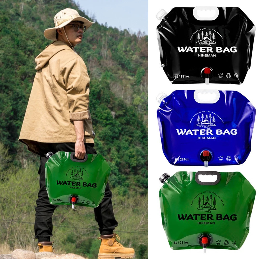 5/8/10 Liter Water Bag Thicken Folding Water Bucket Portable Outdoor Water Container Collapsible Pouch Camping Shower Supplies