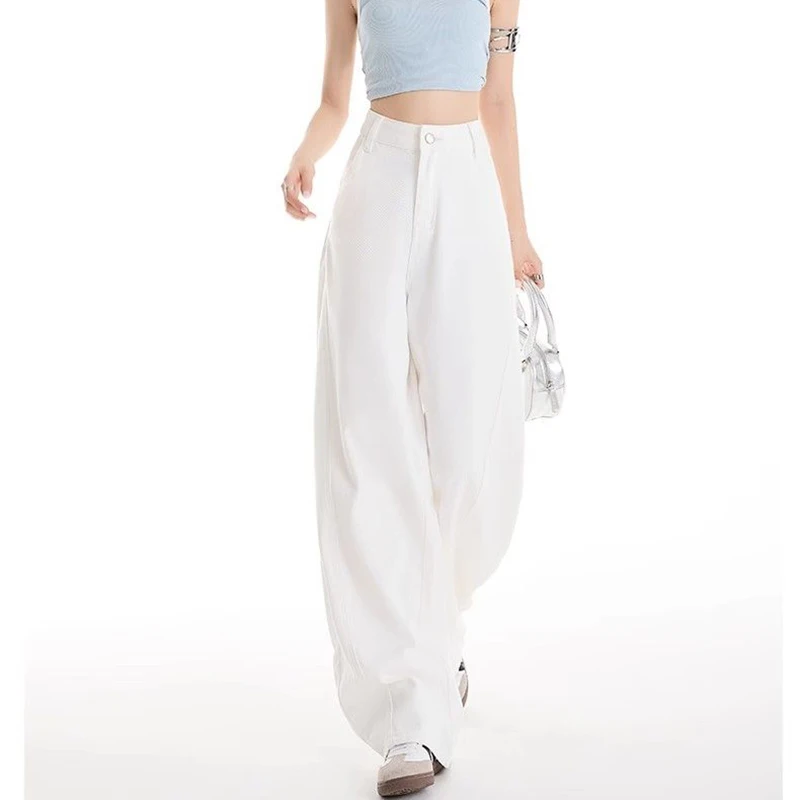 Klassische Koreanische Frauen Dünne Gerade Bein Jeans Mädchen Mode Hohe Taille Denim Hosen Heißer Verkauf Dame Casual Feste Hosen