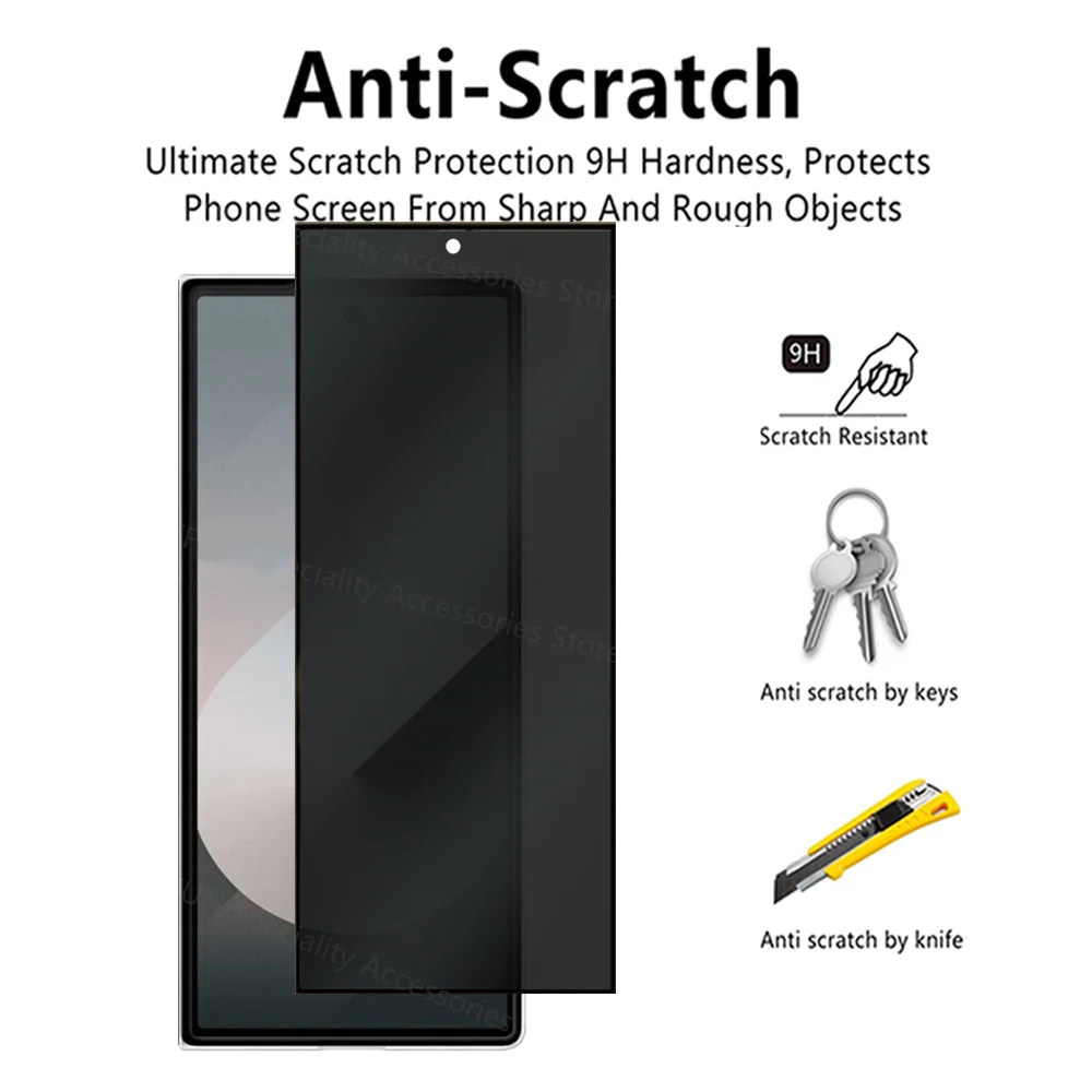 Casing kaca pelindung lensa 4in1, casing pelindung kaca Tempered untuk Galaxy Z Fold6, pelindung layar Privasi untuk Samsung Z Fold 6 ZFold6