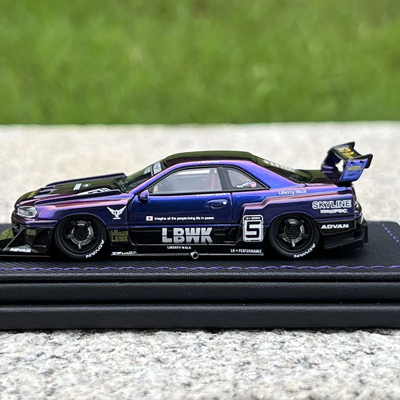 INNO 1:64 nissan skyline GTR ER34 super silhouette advan die casting alloy trolley model decoration