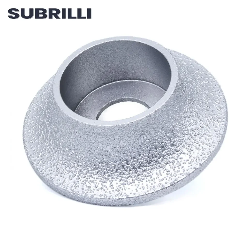 SUBRILLI Diamond Edge Profile Vacuum Brazed Grinding Wheel Router Bit Hole 20mm 3 Inch Hand Profiling Disc For Angle Grinder