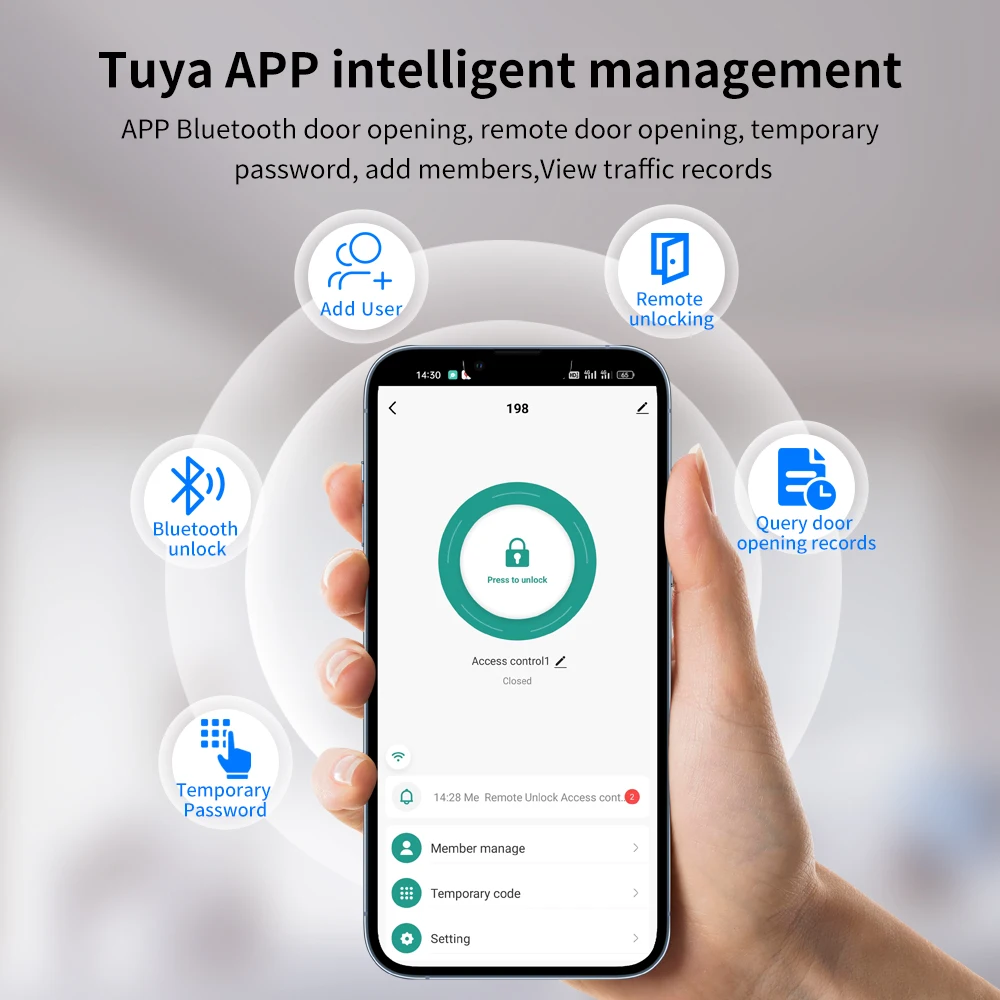 Tuya 5000User 5In Touch Lcd 2MP Camera Biometric Face Recognition Wifi Fingerprint Access Control Time Attendance Free Cloud API – Image 3