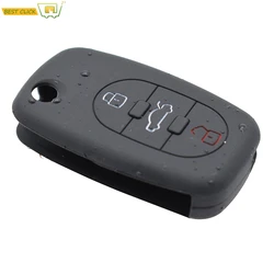 Silicone Key Case Fob For Audi A2 A3 S3 A4 S4 RS4 A6 S6 allroad A8 S8 TT Roadster Cabriolet 1997-2006 Remote Key Cover Shell