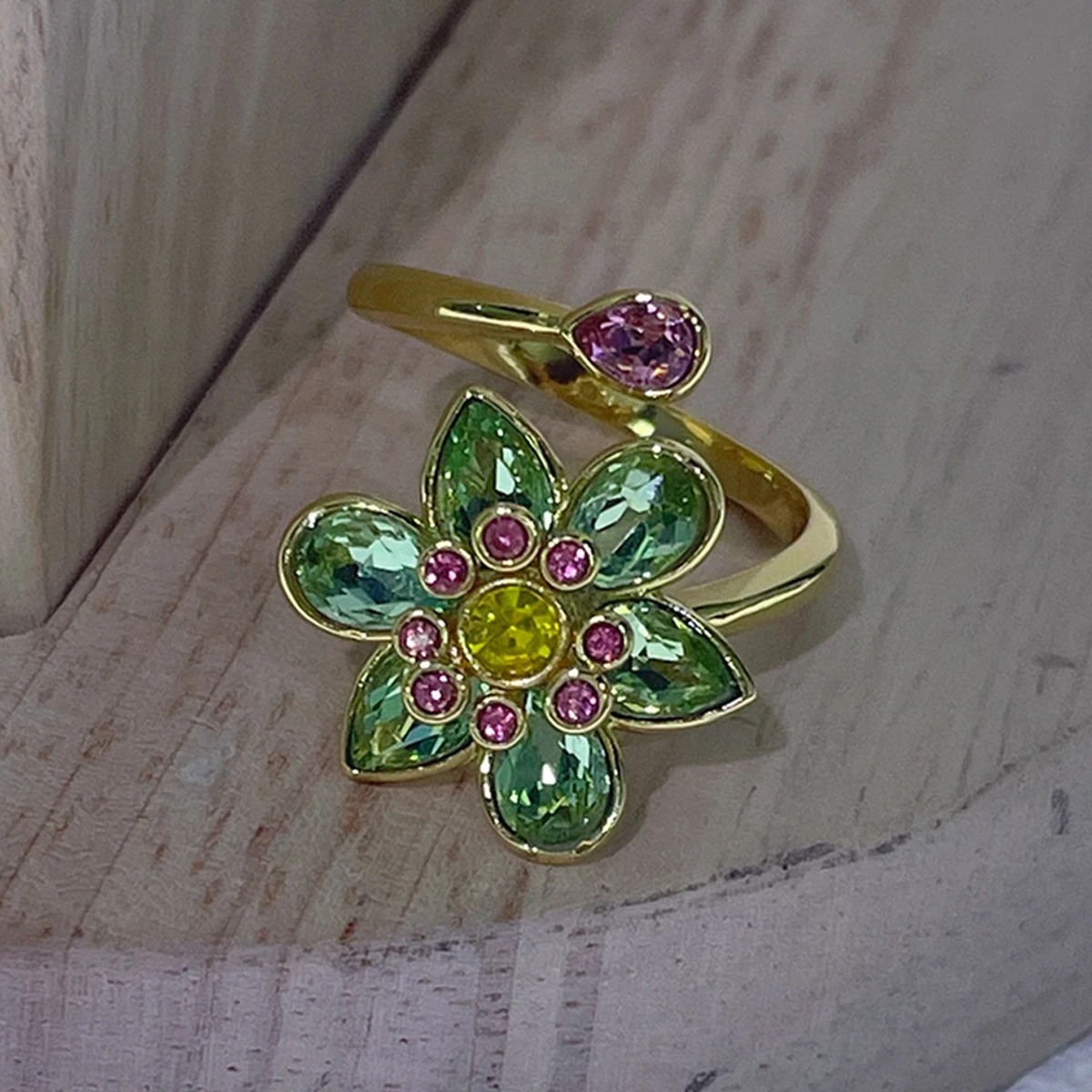 NONE Flower Butterfly Crystal Jewelry Set 2