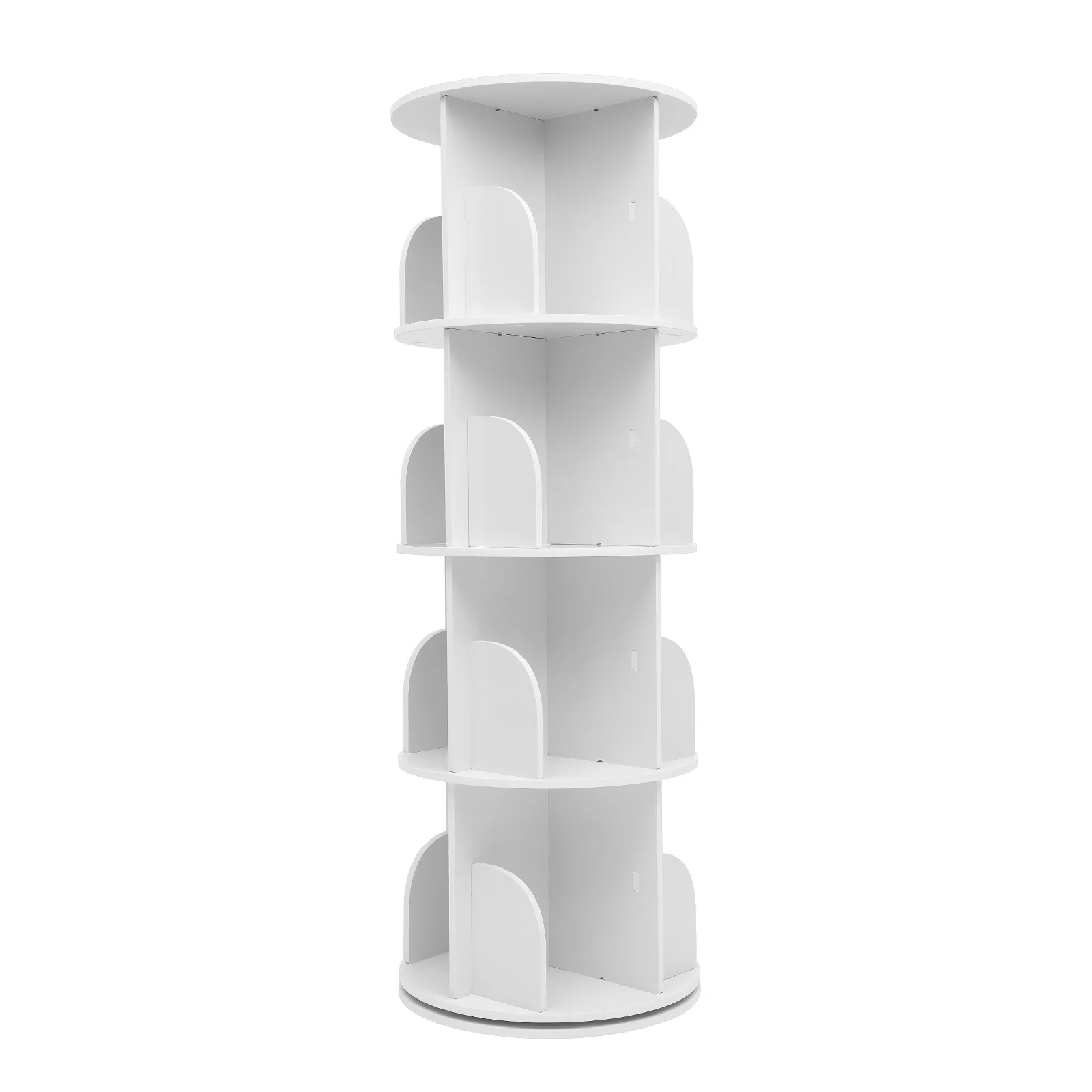 

4 Tier Rotating Bookshelf 360 Bookcase Freestanding Storage Shelf Display Rack