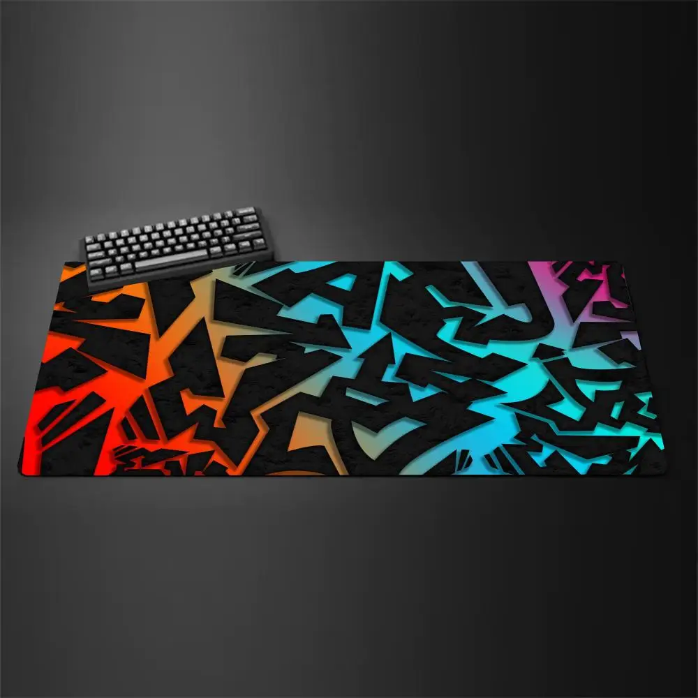 Colorful Gradient Graffiti Large Gaming MousePad Non-Slip Rubber Base Extended Keyboard Desk Mat Mousepad Gamer Office Accessory