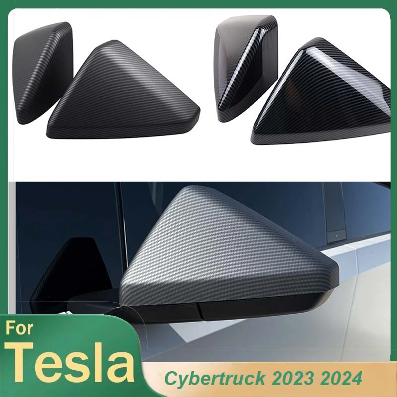 2X Mirror Cover Caps Protection ABS Door Side Rearview For Tesla Cybertruck 2024 Pickup Truck Car Modify Decoration Accessories